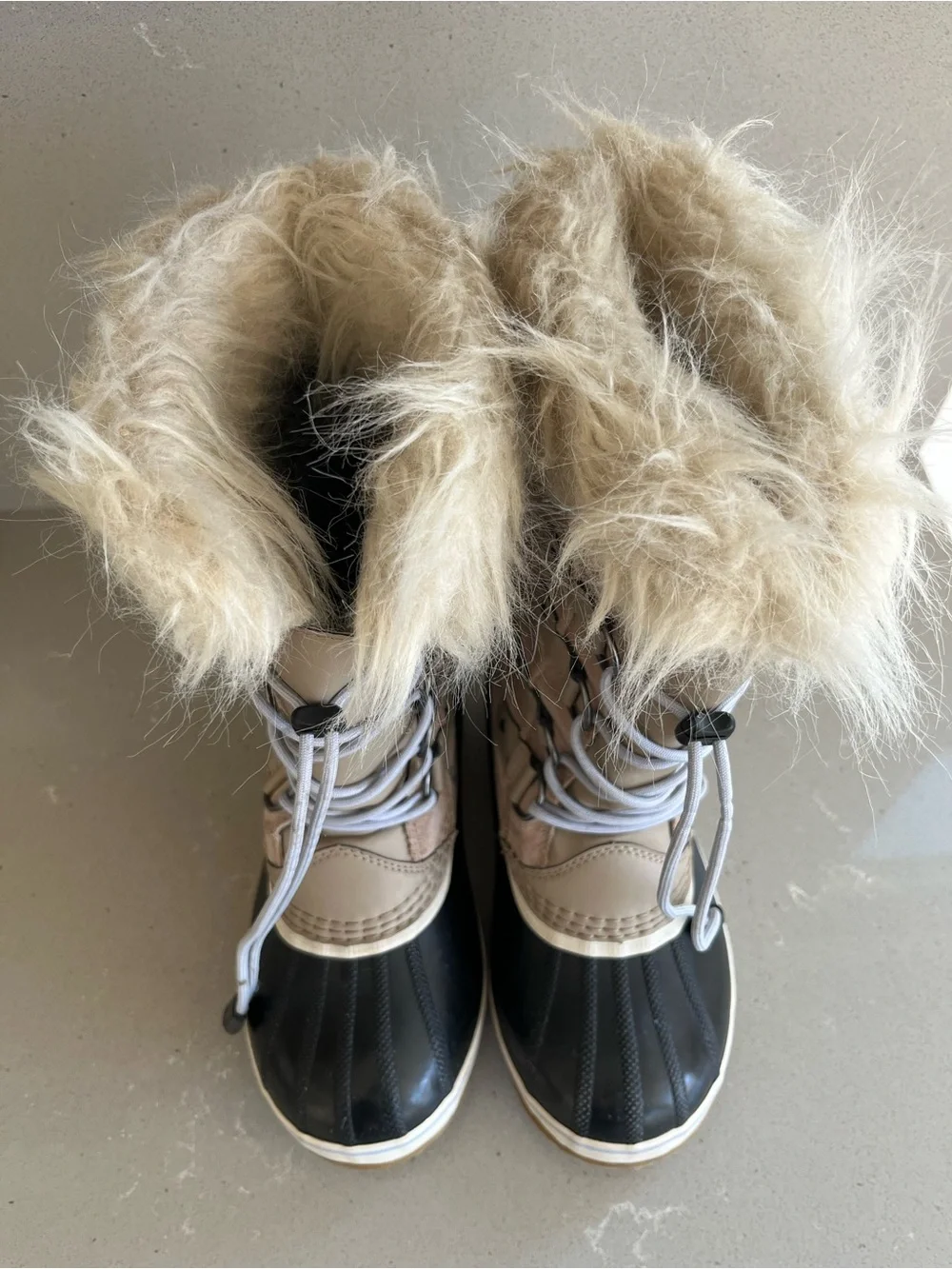 Sorel Kids' Joan of Arc Waterproof Duck Boot Omega Taupe Gum 2 Winter Snow SZ 4